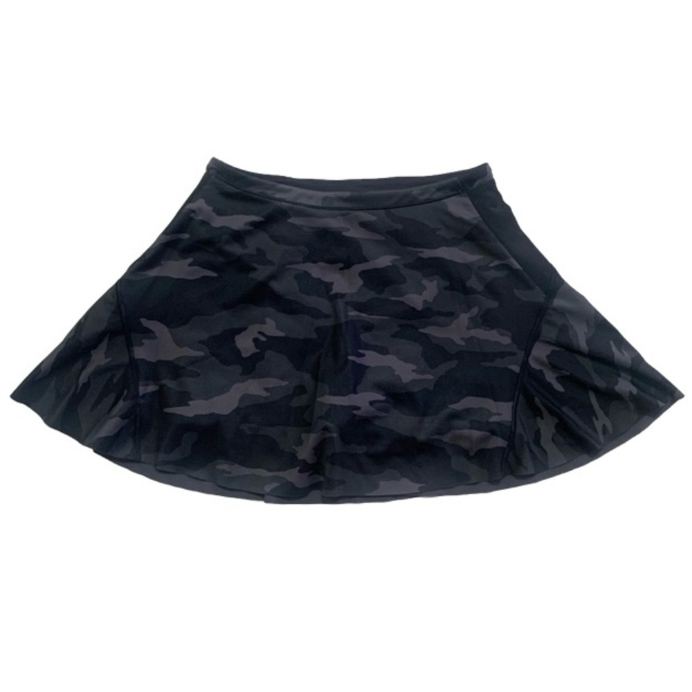 Athleta Black/Gray Military Camo Print Match Point Athletic Tennis Mini Skort